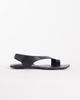 ASOS DESIGN ASOS DESIGN Francesca premium minimal clean toe loop flat sandal in black leather - 2