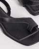 ASOS DESIGN ASOS DESIGN Francesca premium minimal clean toe loop flat sandal in black leather - 4