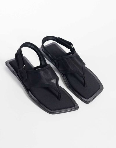 ASOS DESIGN ASOS DESIGN Francine mesh sling back sandals in black