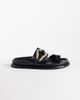 ASOS DESIGN ASOS DESIGN Francisco footbed sandals with metal trim in black - 2