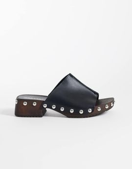 ASOS DESIGN ASOS DESIGN Franco premium mule sandal clogs in black leather