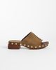 ASOS DESIGN ASOS DESIGN Franco premium mule sandal clogs in olive suede-Green - 1
