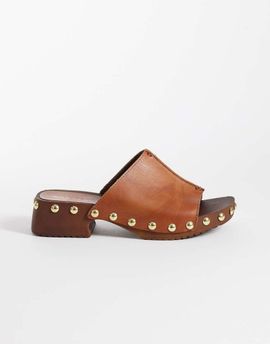 ASOS DESIGN ASOS DESIGN Franco premium mule sandal clogs in tan leather-Brown