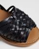 ASOS DESIGN ASOS DESIGN Fray leather woven flat sandals in black - 2