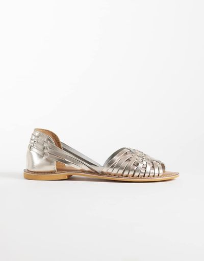 ASOS DESIGN ASOS DESIGN Fray leather woven flat sandals in gold
