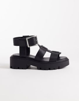 ASOS DESIGN ASOS DESIGN Freddy fisherman chunky heeled sandals in black