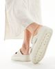 ASOS DESIGN ASOS DESIGN Freestyle flatform double buckle footbed slides in beige-White - 3