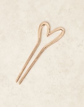 ASOS DESIGN ASOS DESIGN french hair pin with heart detail in gold tone