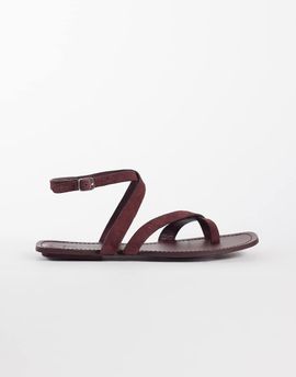ASOS DESIGN ASOS DESIGN Friction sandals in burgundy real suede-Red