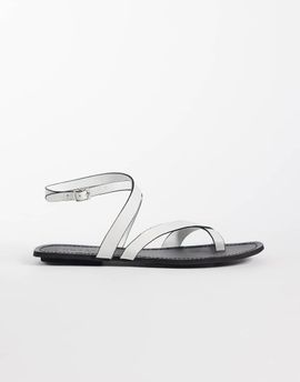 ASOS DESIGN ASOS DESIGN Friction sandals in white real leather