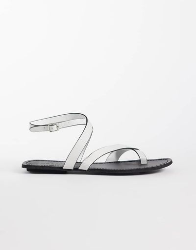 ASOS DESIGN ASOS DESIGN Friction sandals in white real leather