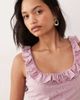 ASOS DESIGN ASOS DESIGN frill detail scoop neck broderie tank top in washed lilac-Purple - 2