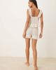 ASOS DESIGN ASOS DESIGN frilly tie front cami top and shorts pajama set in ivory-No color - 3