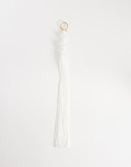 ASOS DESIGN ASOS DESIGN fringe bag charm in cream-White