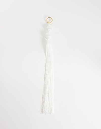 ASOS DESIGN ASOS DESIGN fringe bag charm in cream-White
