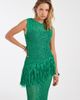 ASOS DESIGN ASOS DESIGN fringe hem open stitch aysmmetric tank in green-Black - 4