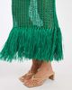 ASOS DESIGN ASOS DESIGN fringe hem open stitch skirt in green - part of a set-Black - 4