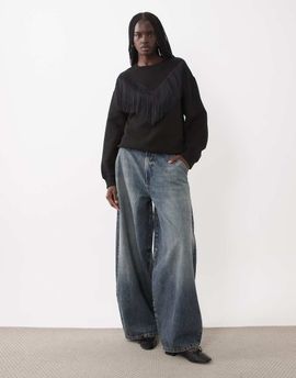 ASOS DESIGN ASOS DESIGN fringe sweatshirt in black