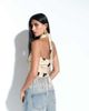 ASOS DESIGN ASOS DESIGN fringe trim multiway satin scarf top in cream polka-dot print - 4