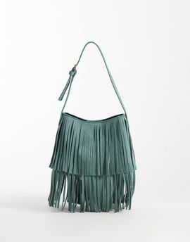 ASOS DESIGN ASOS DESIGN fringed faux suede shoulder in mint green