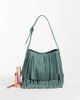 ASOS DESIGN ASOS DESIGN fringed faux suede shoulder in mint green - 2