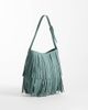 ASOS DESIGN ASOS DESIGN fringed faux suede shoulder in mint green - 4