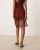 ASOS DESIGN ASOS DESIGN fringed hem mini skirt in rust - part of a set-Brown - 3