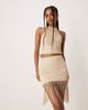 ASOS DESIGN ASOS DESIGN fringed hem mini skirt in stone - part of a set-Neutral - 1