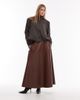 ASOS DESIGN ASOS DESIGN full circle pu skirt in brown - 1