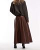 ASOS DESIGN ASOS DESIGN full circle pu skirt in brown - 2