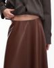 ASOS DESIGN ASOS DESIGN full circle pu skirt in brown - 3