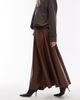 ASOS DESIGN ASOS DESIGN full circle pu skirt in brown - 4