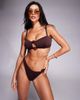 ASOS DESIGN ASOS DESIGN Fuller Bust Dora premium crop bikini top with jumbo beads in chocolate-Brown - 4