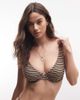 ASOS DESIGN ASOS DESIGN Fuller Bust Dori underwire bikini top in sunset stripes-Orange - 1