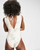 ASOS DESIGN ASOS DESIGN fuller bust gathered plunge swimsuit in palm print-Multi - 4
