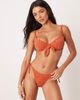 ASOS DESIGN ASOS DESIGN Fuller Bust Kyle broderie underwired bikini top with removable ties in rust-Orange - 2