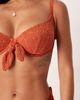 ASOS DESIGN ASOS DESIGN Fuller Bust Kyle broderie underwired bikini top with removable ties in rust-Orange - 4