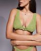 ASOS DESIGN ASOS DESIGN Fuller Bust Lauren textured crop bikini top with chain link in lime-Green - 2