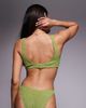 ASOS DESIGN ASOS DESIGN Fuller Bust Lauren textured crop bikini top with chain link in lime-Green - 4