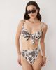 ASOS DESIGN ASOS DESIGN Fuller Bust Lea underwired bikini top with tie detail in scarf print-Brown - 1