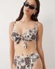 ASOS DESIGN ASOS DESIGN Fuller Bust Lea underwired bikini top with tie detail in scarf print-Brown - 4