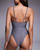 ASOS DESIGN ASOS DESIGN Fuller Bust Lucie plunge swimsuit with cut out and resin trim in gray - 2