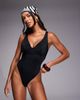 ASOS DESIGN ASOS DESIGN Fuller Bust Marina underwire sculpting revenge swimsuit in black - 4