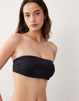 ASOS DESIGN ASOS DESIGN Fuller Bust Maya St Lucia bandeau bikini top with hidden underwire in black