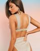 ASOS DESIGN ASOS DESIGN fuller bust mix and match glitter deep band plunge bikini to in gold metallic - 2