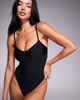 ASOS DESIGN ASOS DESIGN Fuller Bust Revenge sculpting hidden underwire swimsuit-Black - 4