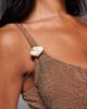 ASOS DESIGN ASOS DESIGN Fuller Bust Riley resin plunge underwire bikini top in mocha-Brown - 3