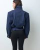 ASOS DESIGN ASOS DESIGN funnel neck belted hem 80s sport jacket-Navy - 4