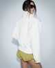 ASOS DESIGN ASOS DESIGN funnel neck belted hem 80s sport jacket in cream-White - 3