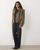 ASOS DESIGN ASOS DESIGN funnel neck belted hem 80s sporty jacket in olive-Green - 3